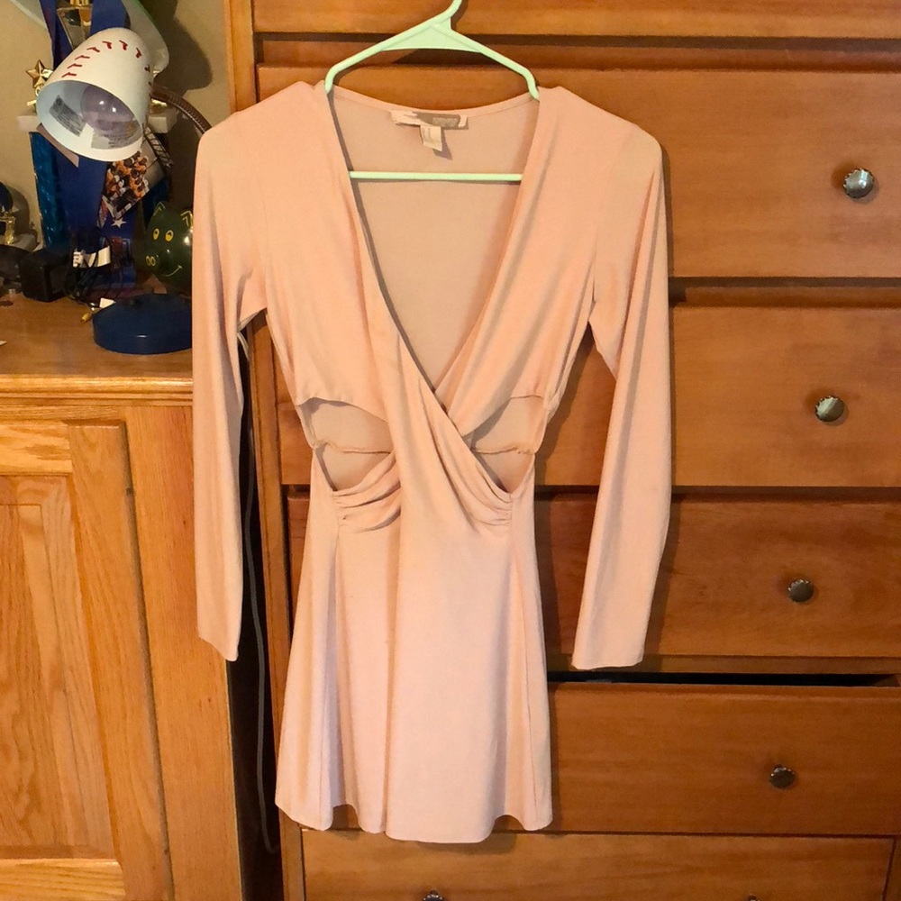 Pink mini dress with side cutouts